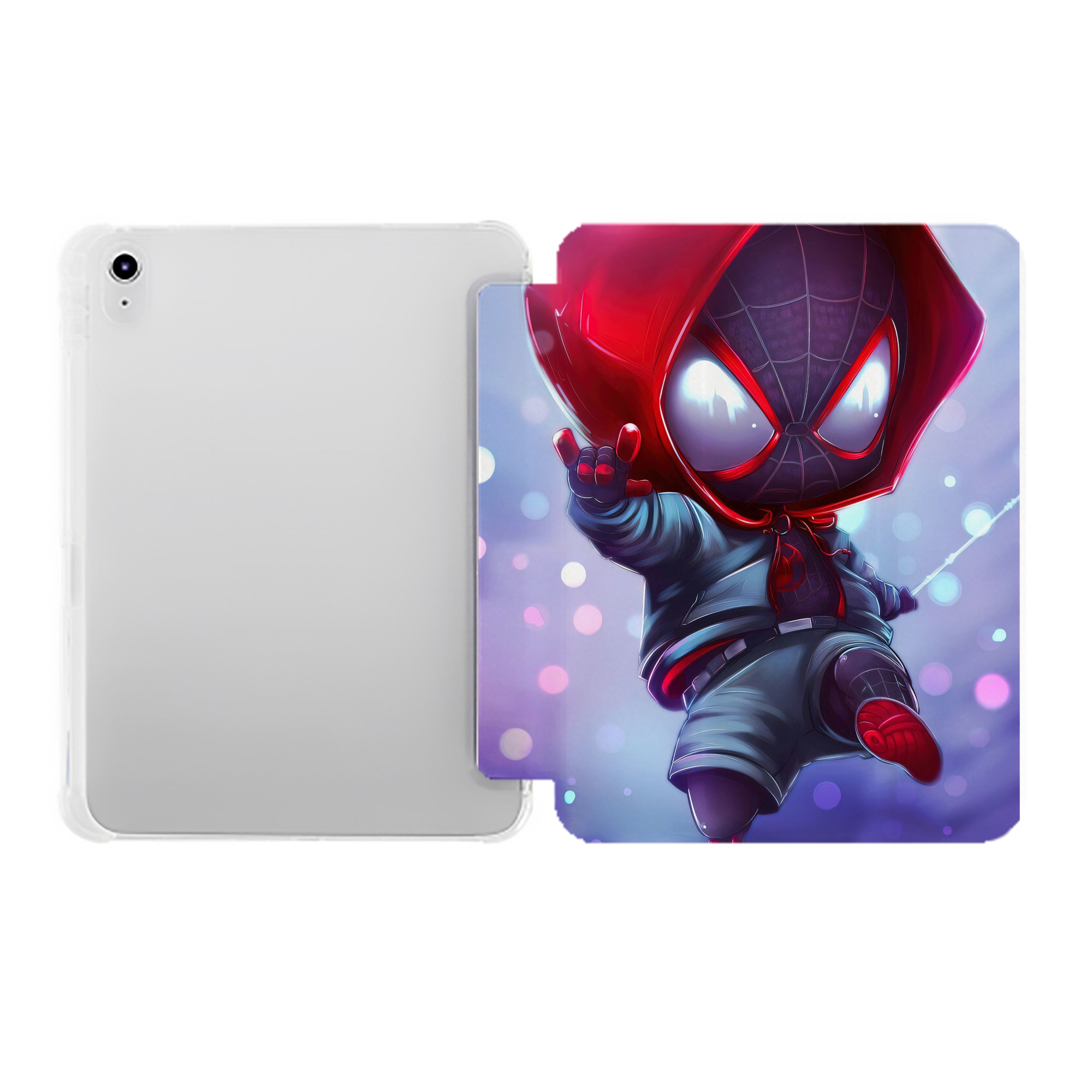 （画像用） Spider Man スパイダーマン IPad ケース ペン収納付き 三つ折りスタンド PUレザー×シリコン 対応機種9.5/10.5/10.9インチ